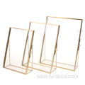 Simple Antique Gold Rectangle Glass Photo Frame